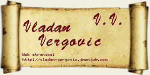 Vladan Vergović vizit kartica